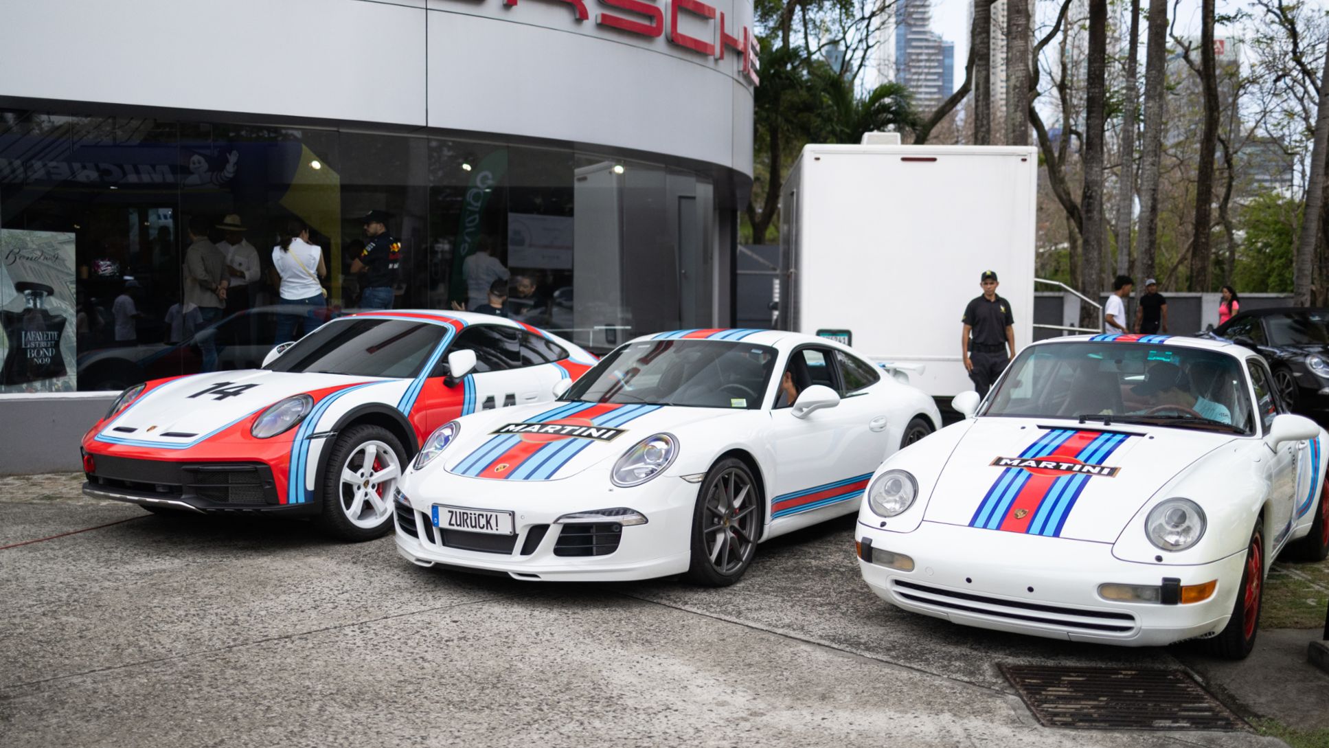 Porsche 911 Dakar "Martini Racing Edition", Porsche 911 GT3 RS "Martini Racing Edition", 911 Sport Classic  "Martini Racing Edition", 12 Concurso de Elegancia Porsche, Panamá, 2024.
